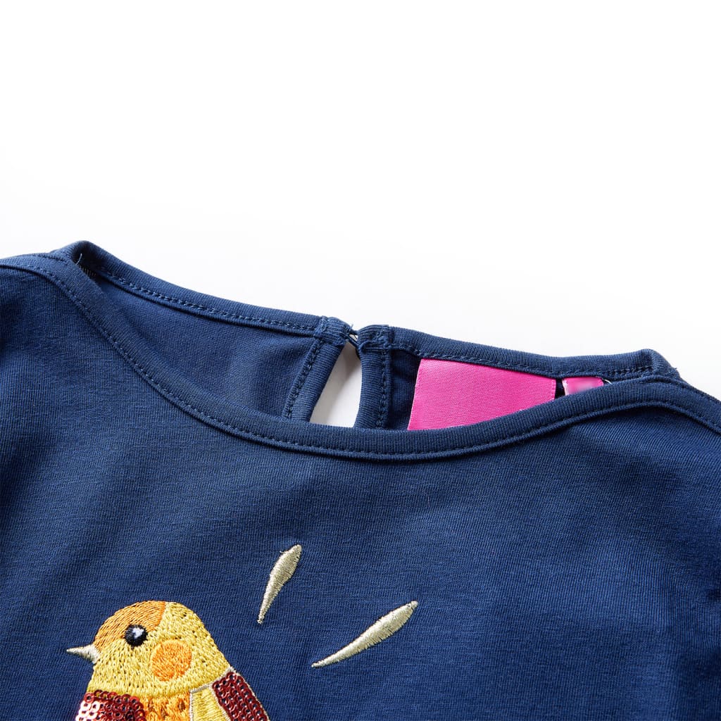 Camicia per bambini Vidaxl con maniche lunghe 104 blu navy