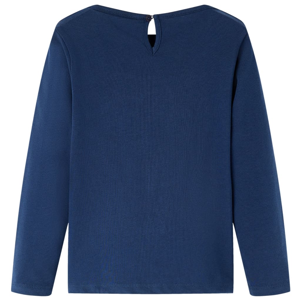 Camicia per bambini Vidaxl con maniche lunghe 116 blu navy
