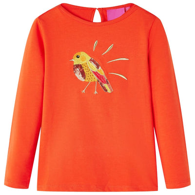 Camisa para niños Vidaxl con mangas largas 92 Donkeroranje