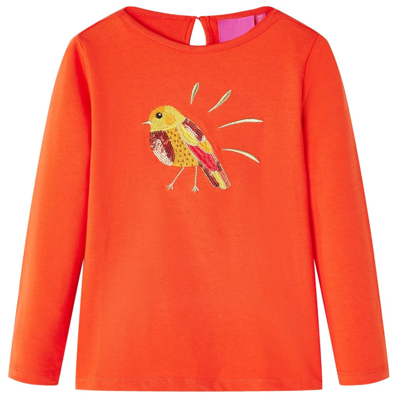 Camicia per bambini Vidaxl con maniche lunghe 104 DONKERORANJE