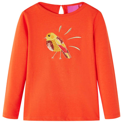 Camisa para niños de Vidaxl con mangas largas 140 Osck Orange