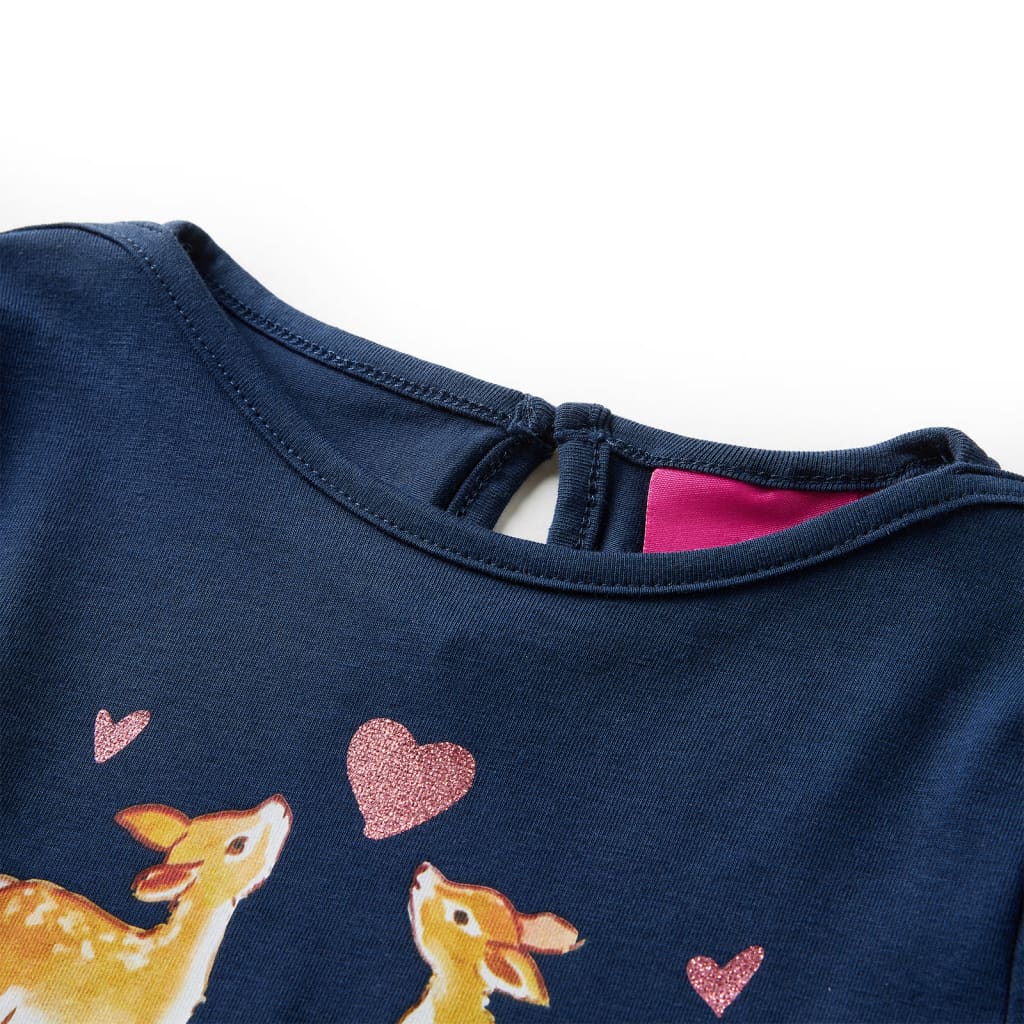Camicia per bambini Vidaxl con maniche lunghe 92 blu navy