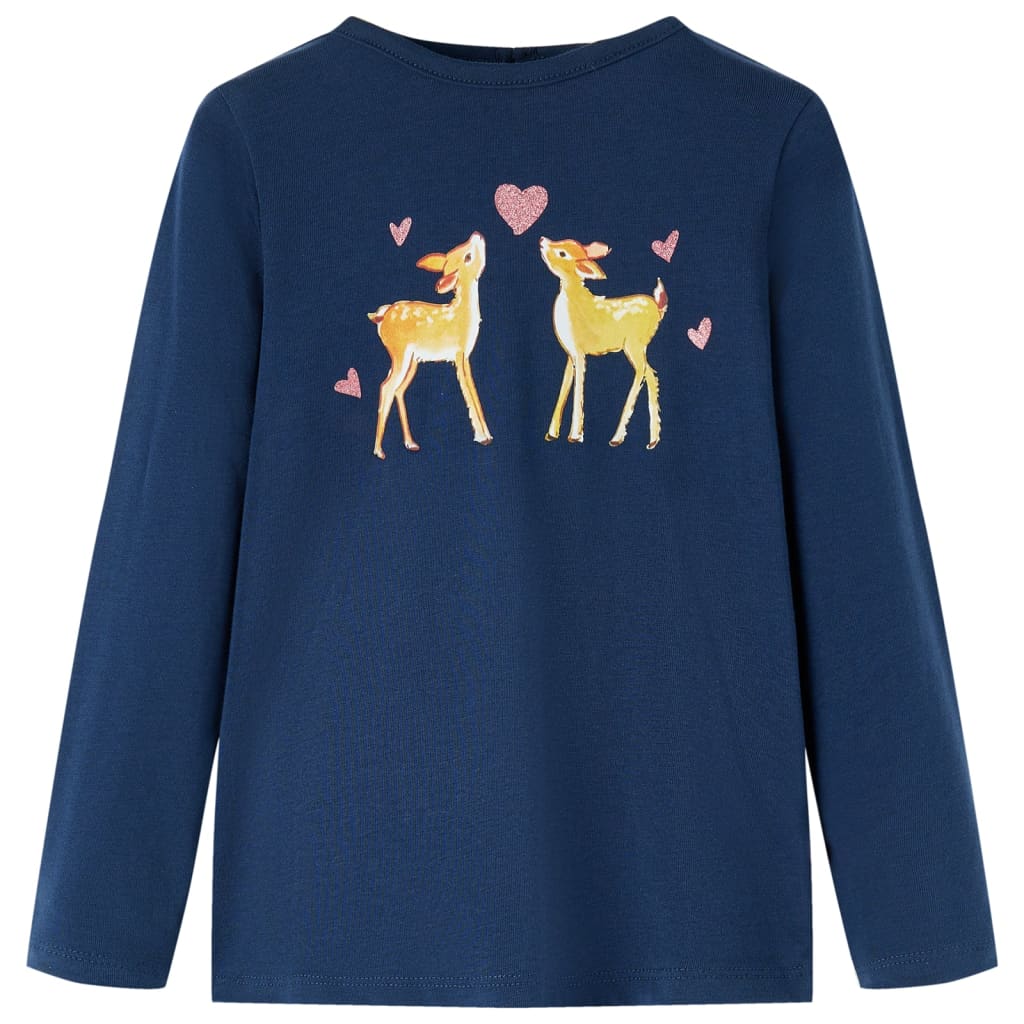 Camicia per bambini Vidaxl con maniche lunghe 116 blu navy