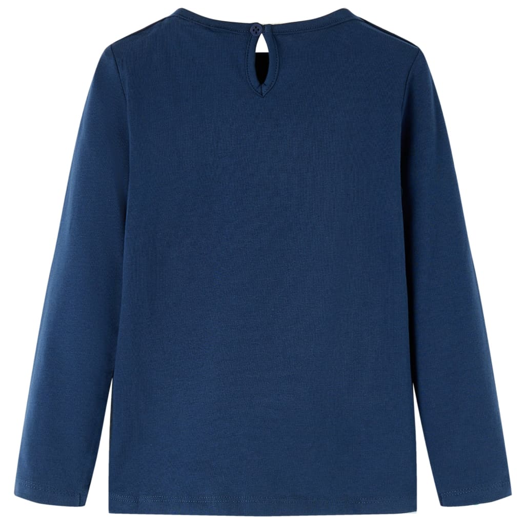 Camisa para niños de Vidaxl con mangas largas 128 azul marino