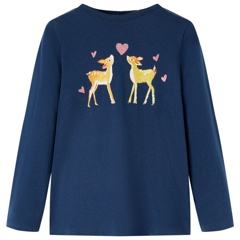 Camicia per bambini Vidaxl con maniche lunghe 140 blu navy