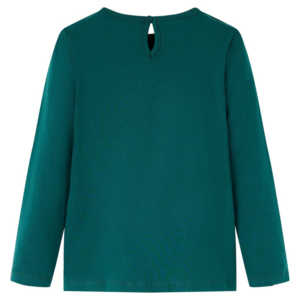 Camicia per bambini Vidaxl con maniche lunghe 104 Donkergroen