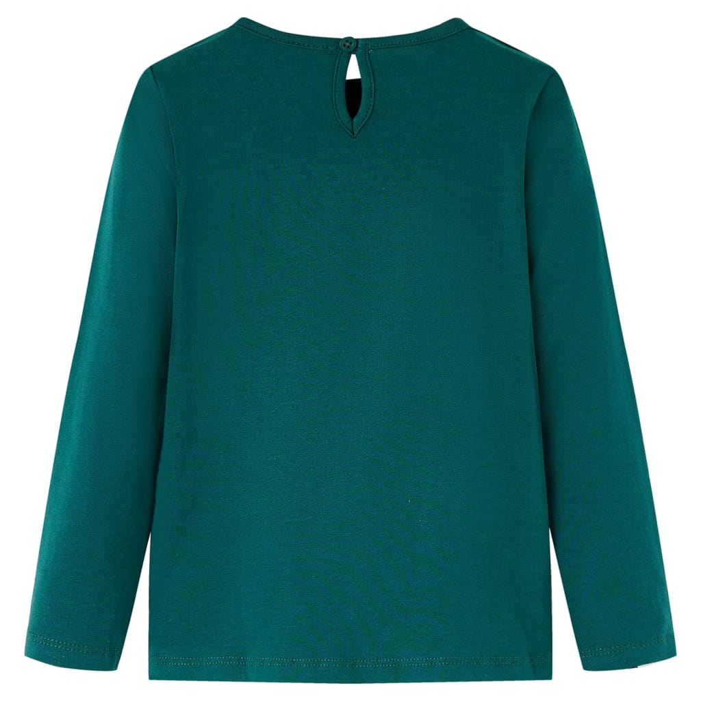 Camicia per bambini Vidaxl con maniche lunghe 116 verde scuro