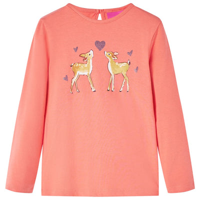 Camisa para niños de Vidaxl con mangas largas 104 coral