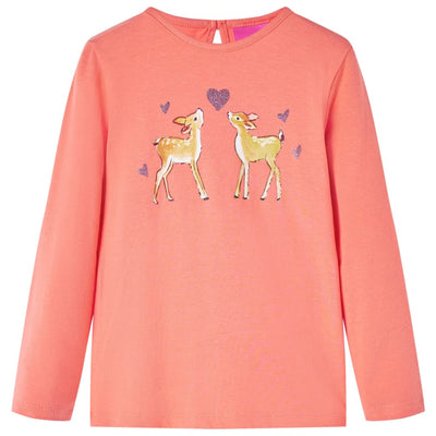 Camisa infantil de Vidaxl con mangas largas 128 Coral