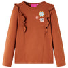 Camicia per bambini Vidaxl con maniche lunghe 128 cognac color