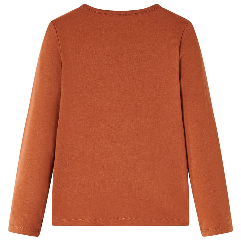 Camicia per bambini Vidaxl con maniche lunghe 128 cognac color