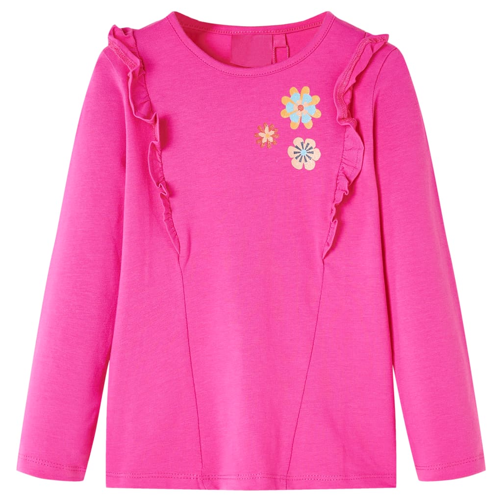 Vidaxl camisa para niños con mangas largas 92 rosa oscuro