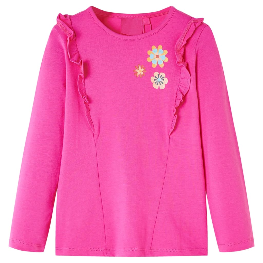 Camicia per bambini Vidaxl con maniche lunghe 116 rosa scuro