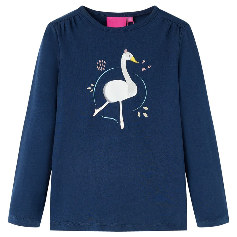 Camicia per bambini Vidaxl con maniche lunghe 92 blu navy