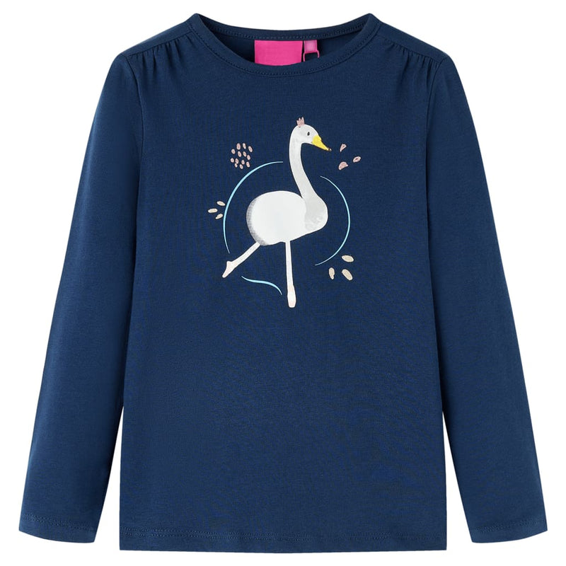 Camicia per bambini Vidaxl con maniche lunghe 104 blu navy