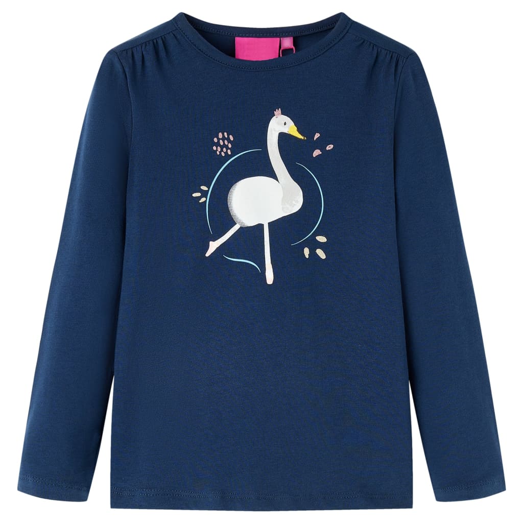 Camicia per bambini Vidaxl con maniche lunghe 116 blu navy