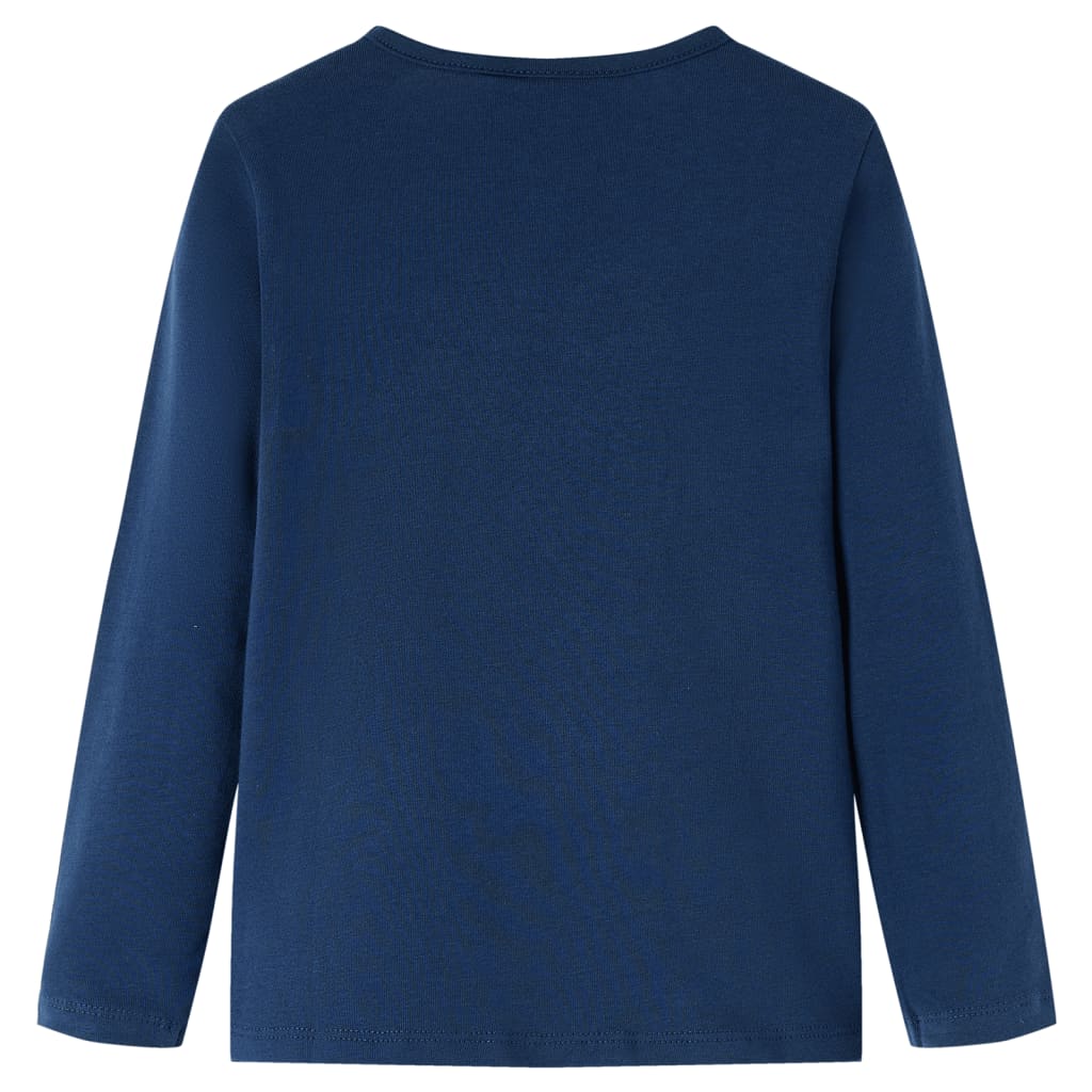 Camisa para niños de Vidaxl con mangas largas 116 azul marino