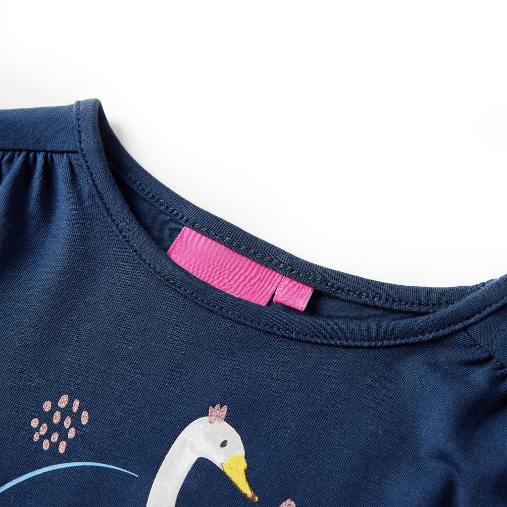 Camicia per bambini Vidaxl con maniche lunghe 116 blu navy
