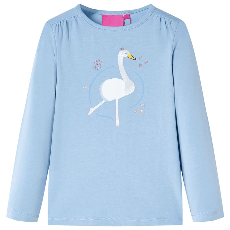 Camicia per bambini Vidaxl con maniche lunghe 92 azzurra