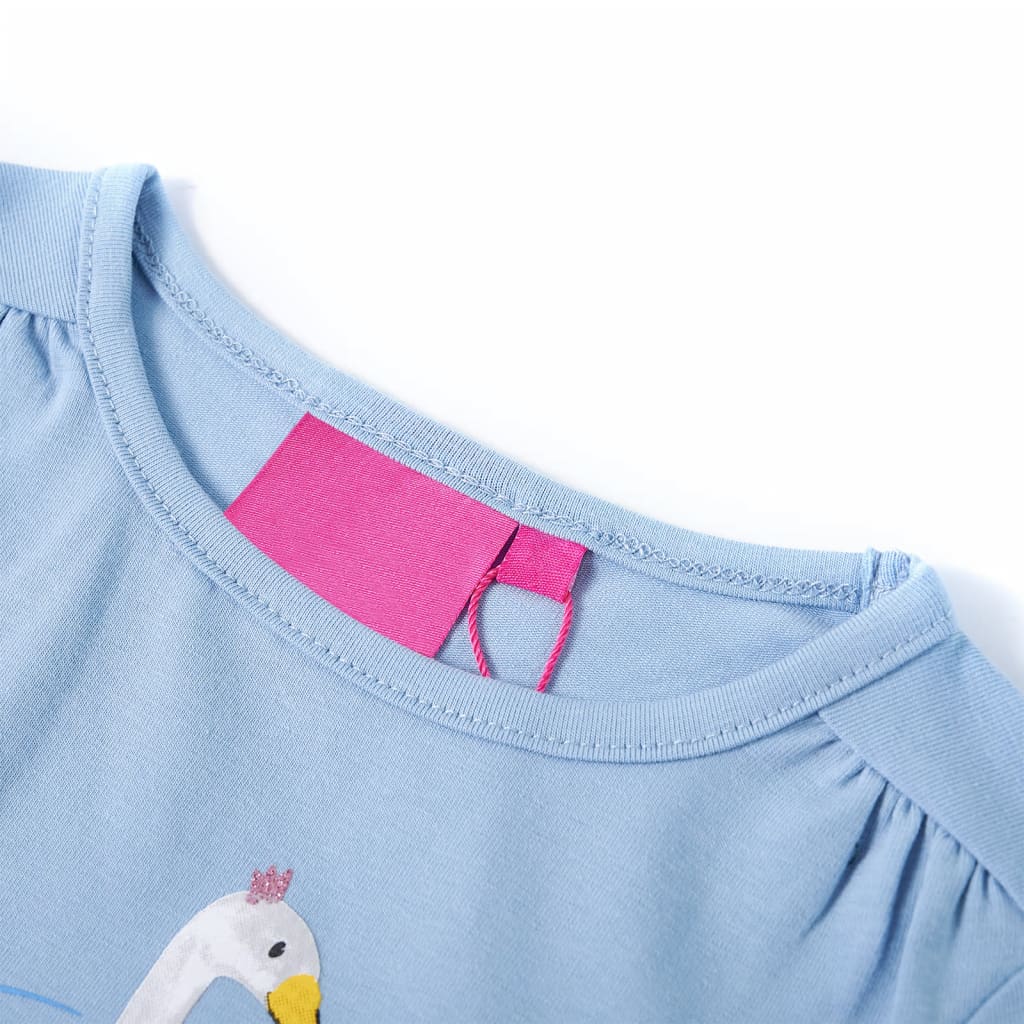 Camisa para niños de Vidaxl con mangas largas 92 azul claro