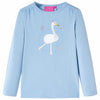 Camicia per bambini Vidaxl con maniche lunghe 128 azzurra