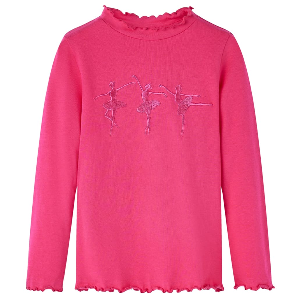 Camisa infantil de Vidaxl con mangas largas 92 Rosa brillante