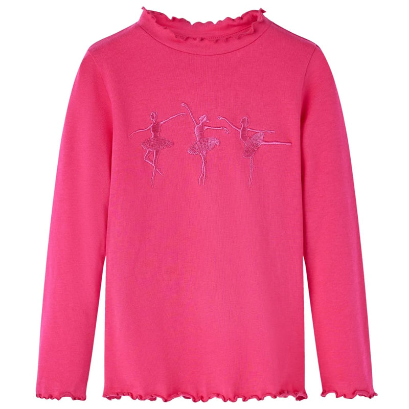 Camisa infantil de Vidaxl con mangas largas 116 Rosa brillante