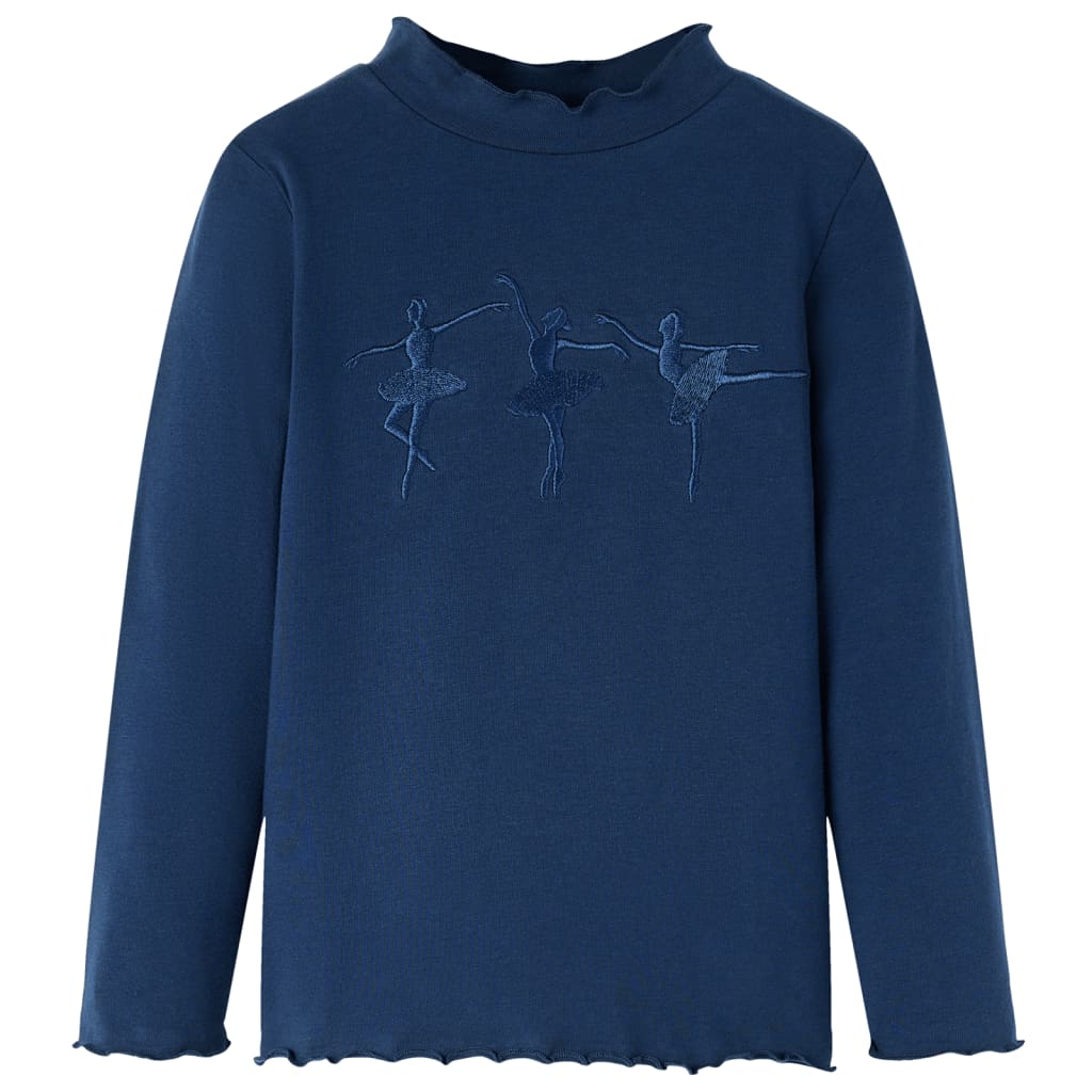 Vidaxl Shirt per bambini maniche lunghe 128 blu navy