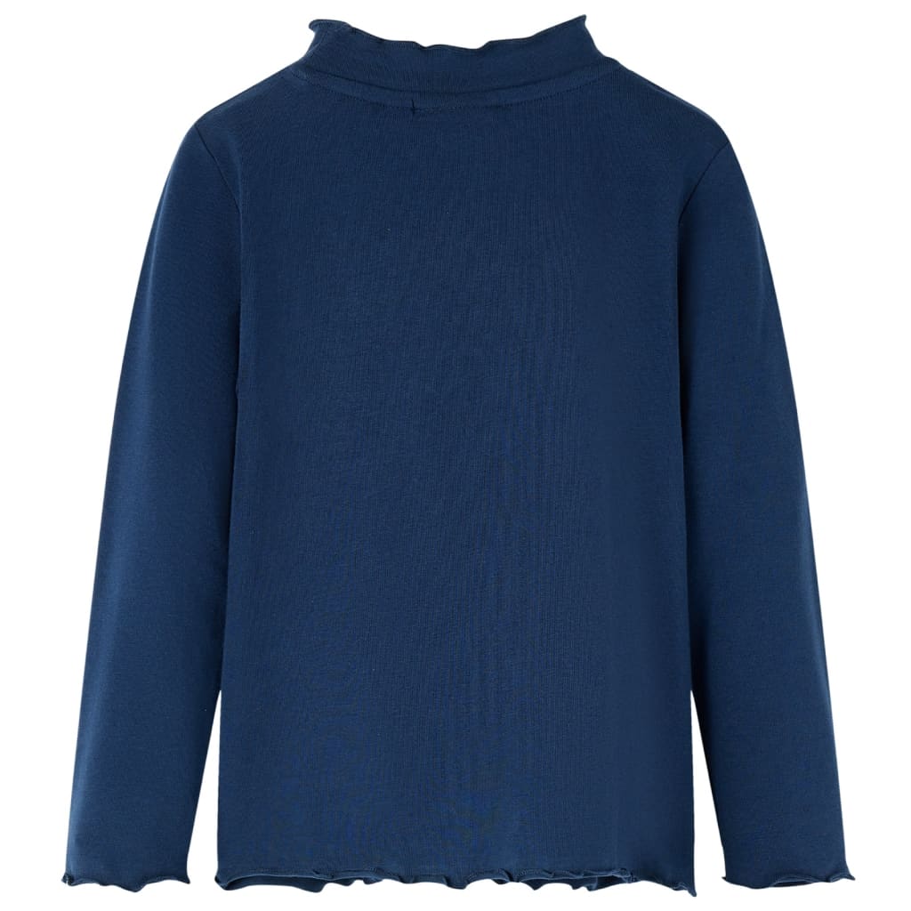 Vidaxl camisa para niños mangas largas 128 azul marino