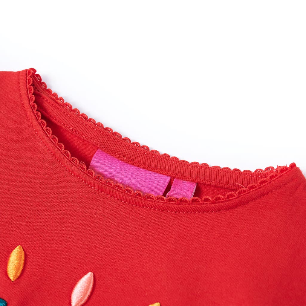 Camisa para niños de Vidaxl con mangas largas 92 rojo