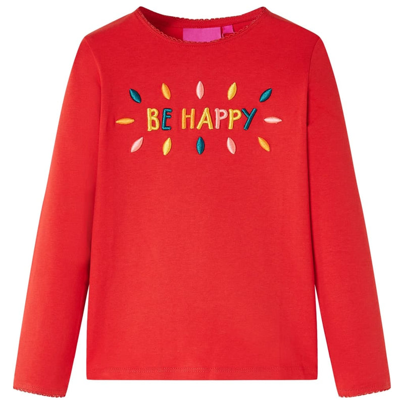 Camicia per bambini Vidaxl con maniche lunghe 116 rosse