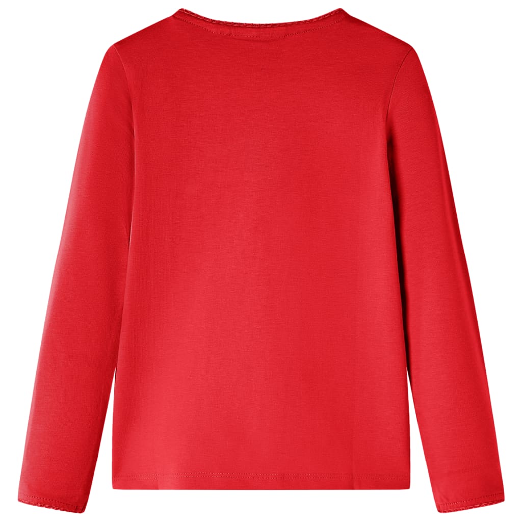 Camicia per bambini Vidaxl con maniche lunghe 116 rosse