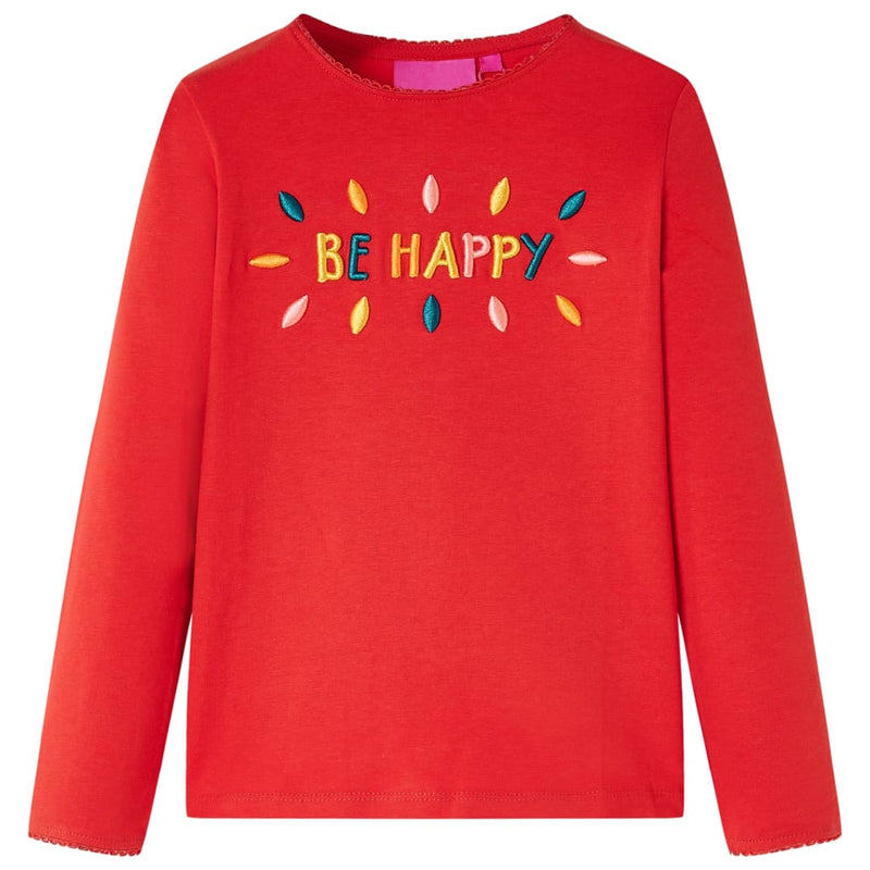 Camicia per bambini Vidaxl con maniche lunghe 128 rossa