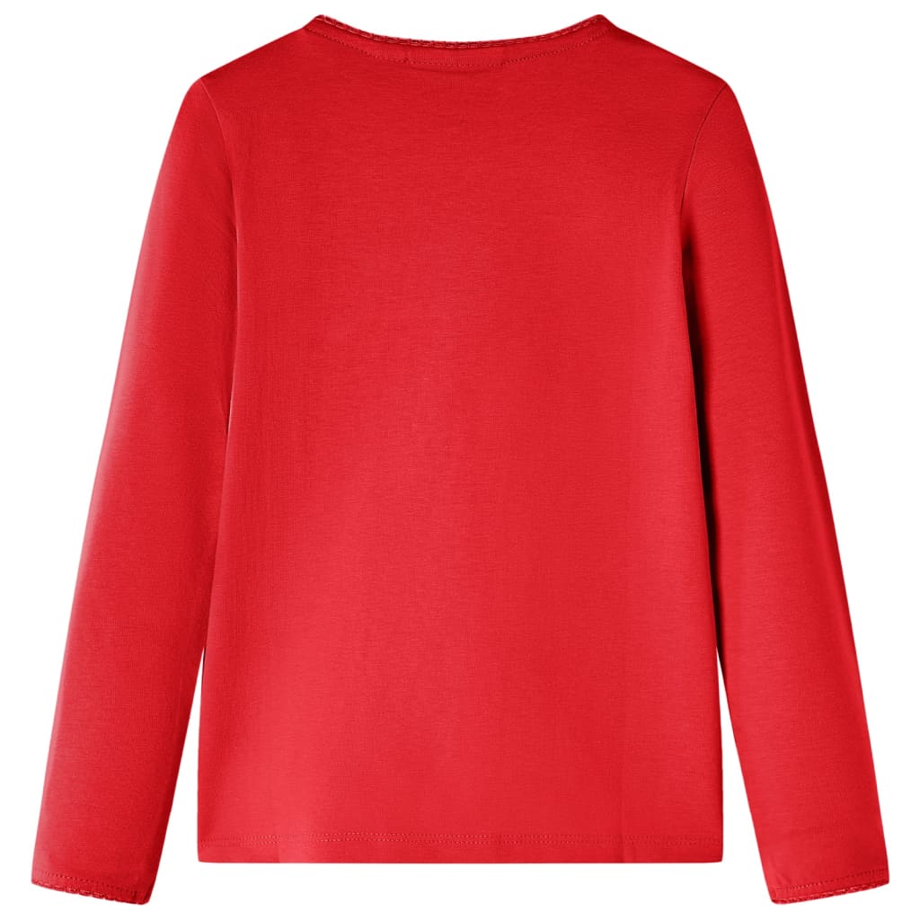 Camicia per bambini Vidaxl con maniche lunghe 128 rossa