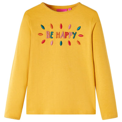 VidaXL Kindershirt met lange mouwen 116 donkerokerkleurig