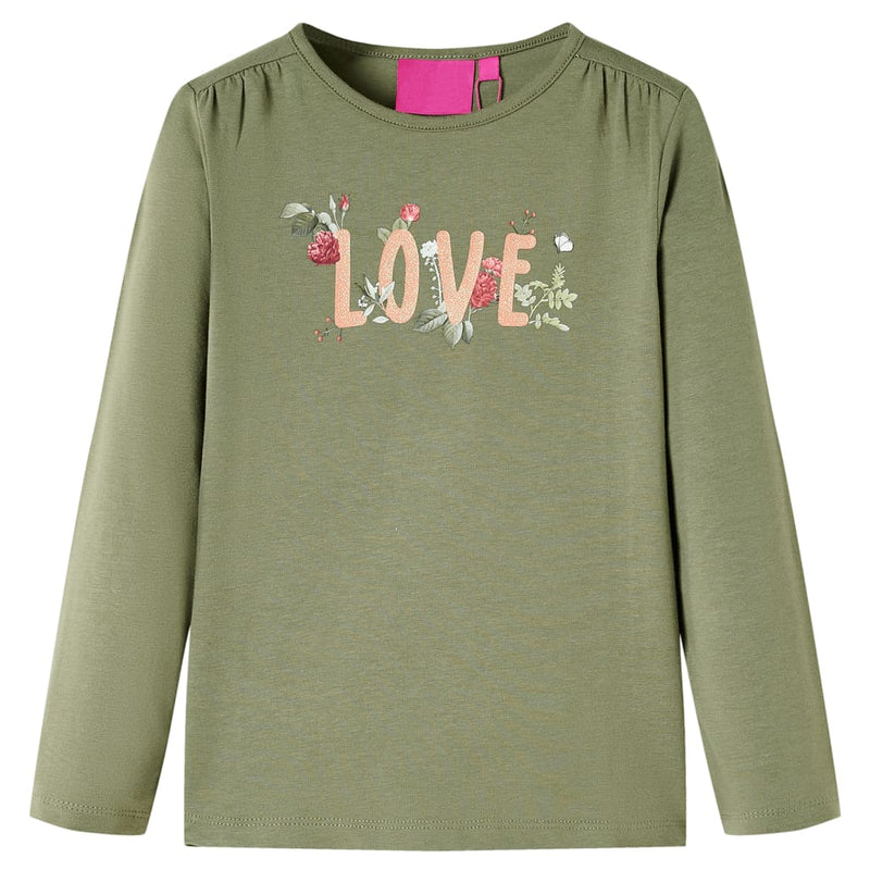 Camicia per bambini Vidaxl con maniche lunghe 116 kakikentig