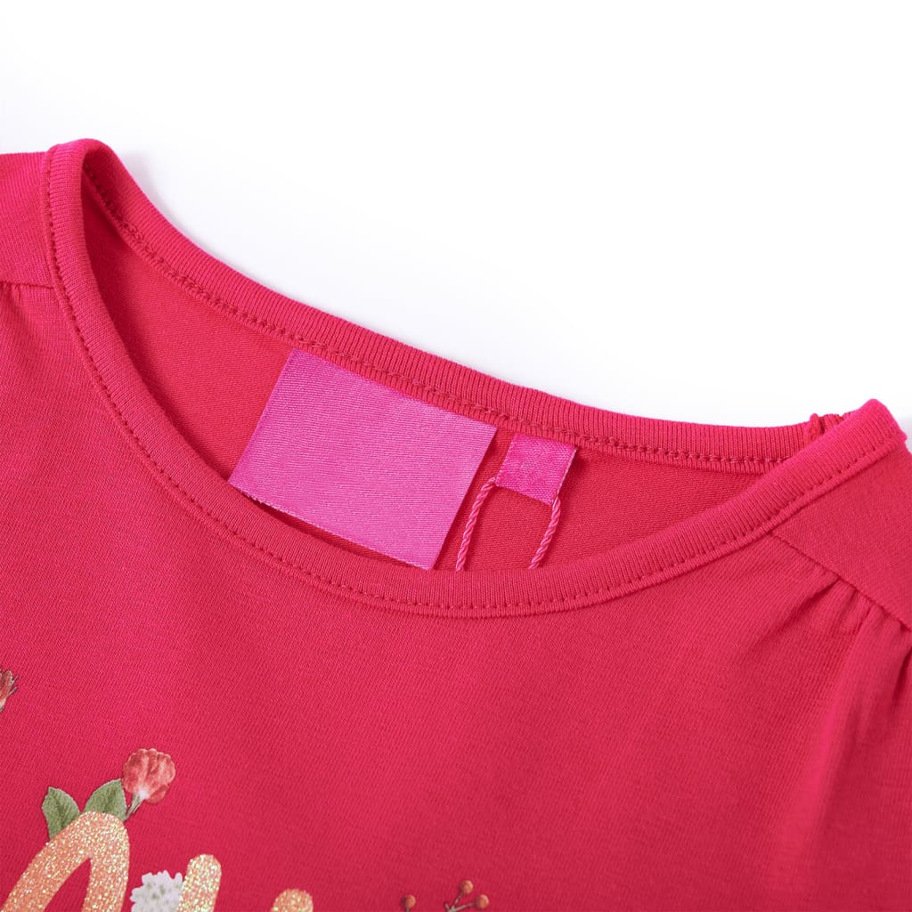 Camicia per bambini Vidaxl con maniche lunghe 104 rosa brillante