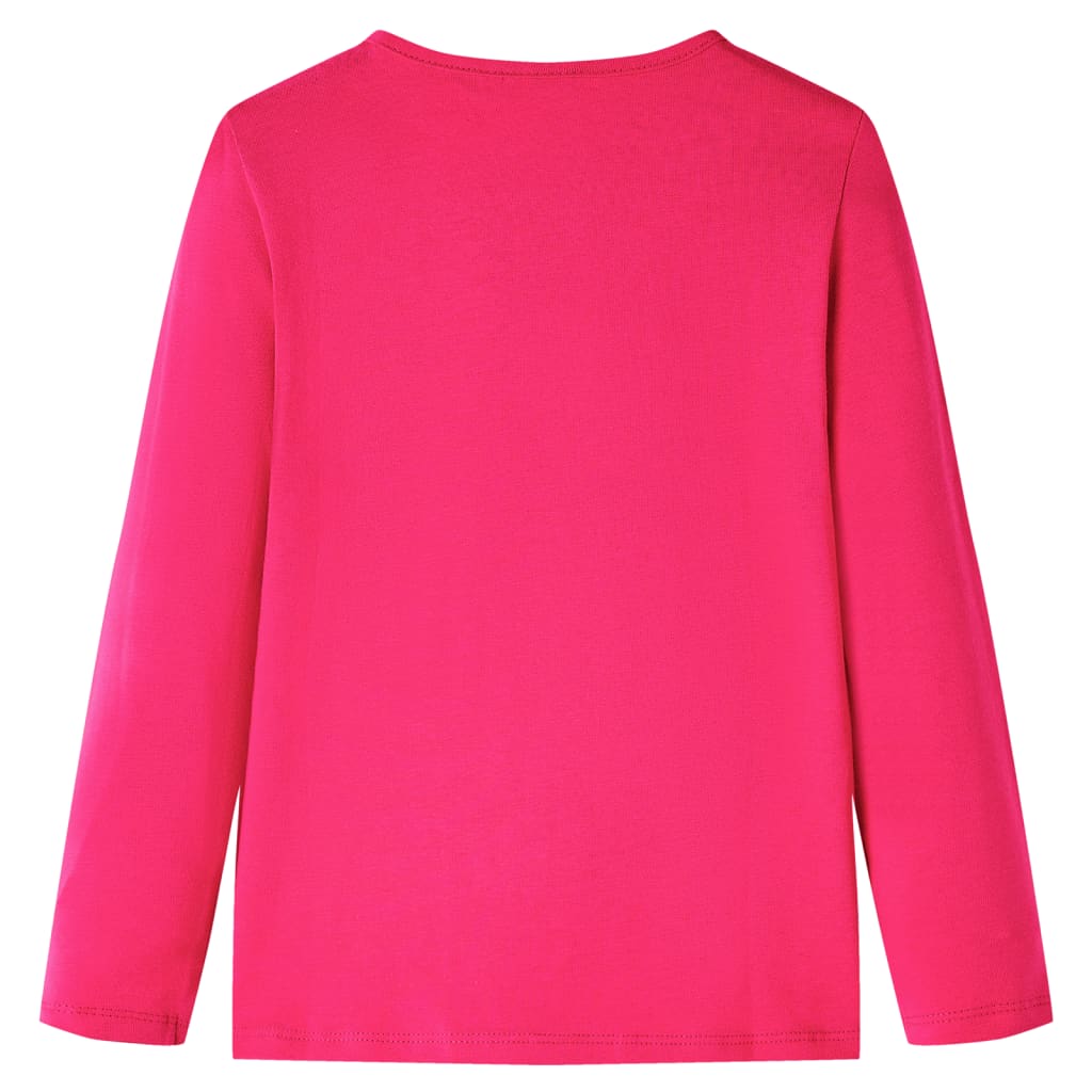 Camicia per bambini Vidaxl con maniche lunghe 116 rosa brillante