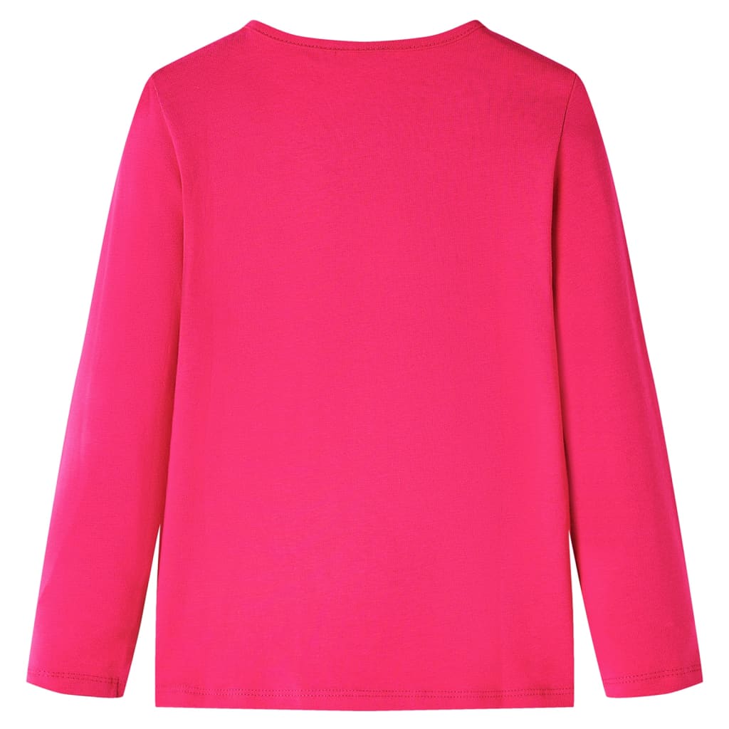 Camicia per bambini Vidaxl con maniche lunghe 128 rosa brillante