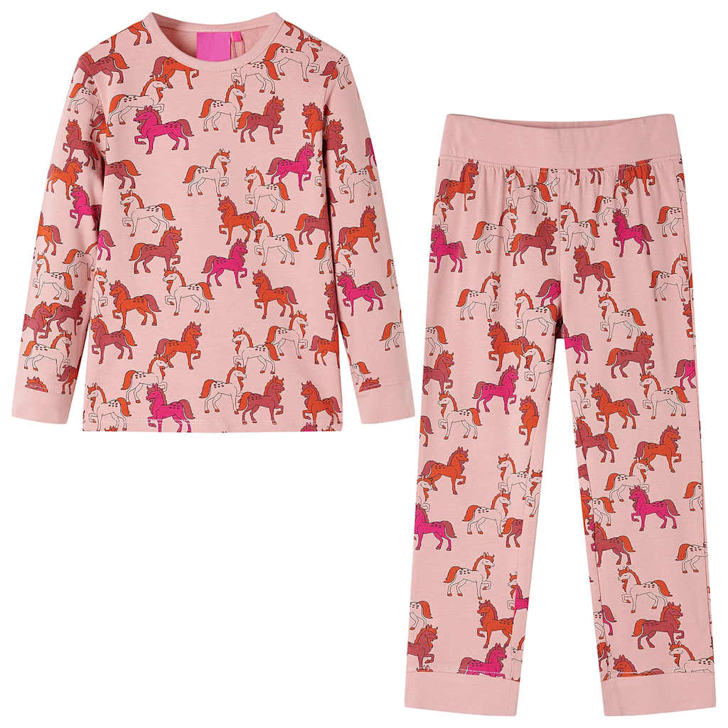Pigiama per bambini Vidaxl con maniche lunghe 92 rosa chiaro