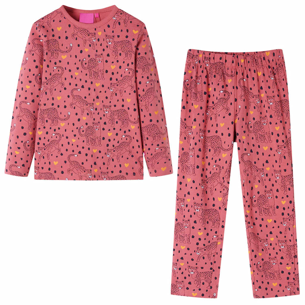 Piamas per bambini Vidaxl con maniche lunghe 92 Old Pink