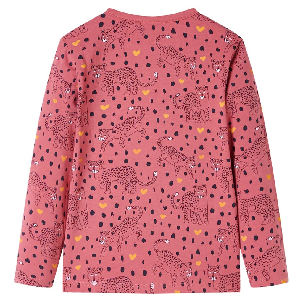 Pigiama per bambini Vidaxl con maniche lunghe 104 vecchia rosa