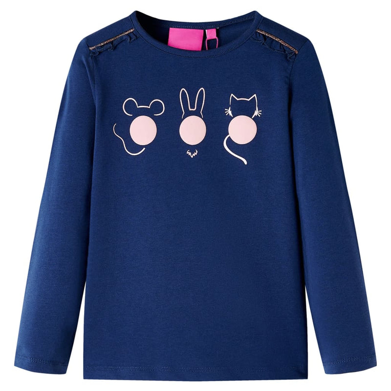 Camicia per bambini Vidaxl con maniche lunghe 92 blu navy