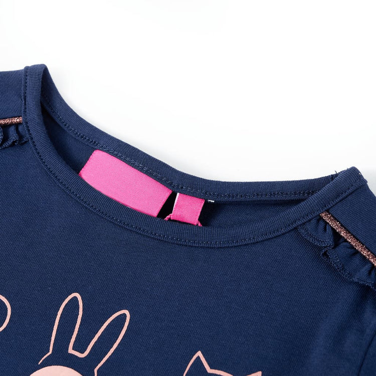 Camicia per bambini Vidaxl con maniche lunghe 92 blu navy