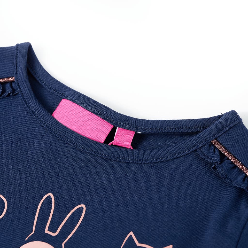 Camicia per bambini Vidaxl con maniche lunghe 116 blu navy