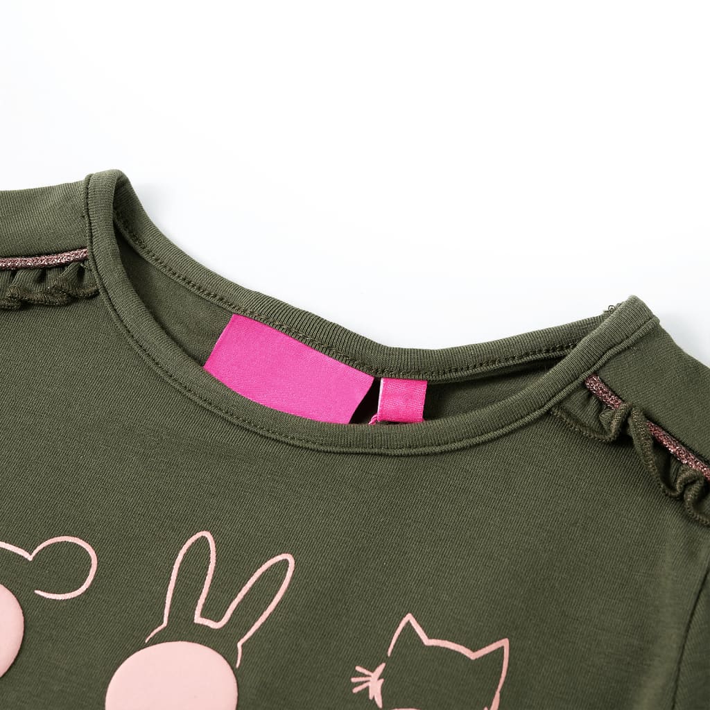 VidaXL Kindershirt met lange mouwen 116 kakikleurig