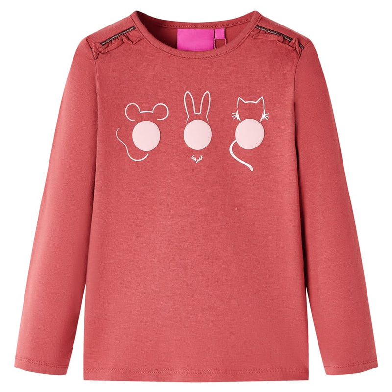 Vidaxl Camisa para niños con mangas largas 104 Rose Brown