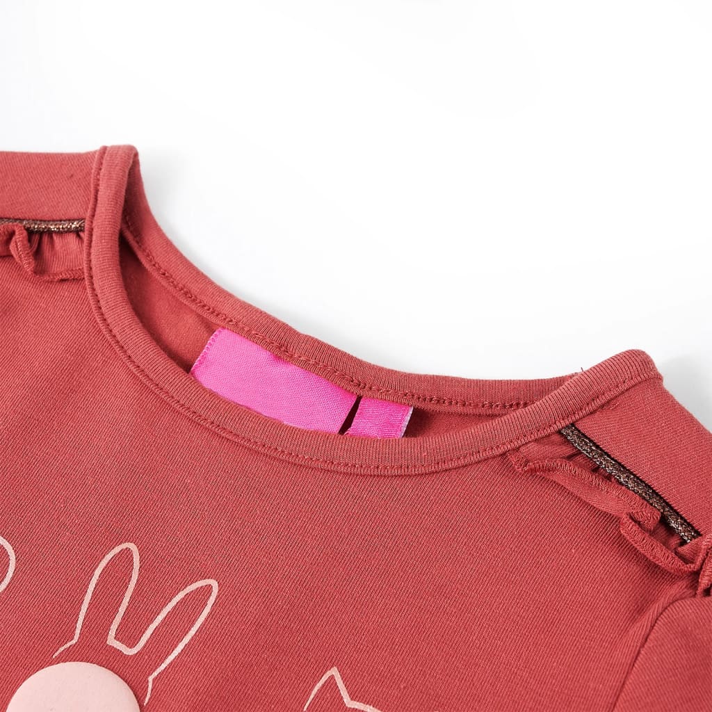 Camicia per bambini Vidaxl con maniche lunghe 104 rosa marrone