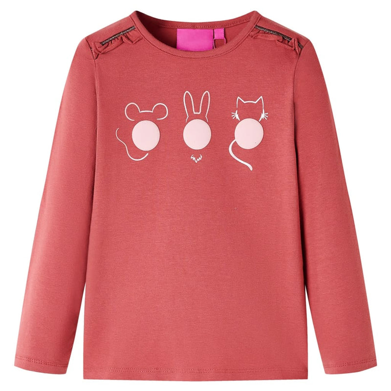 Vidaxl Camisa para niños con mangas largas 116 Rose Brown