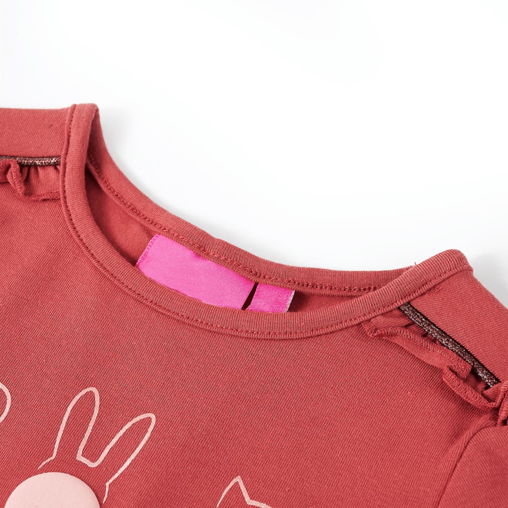 Camicia per bambini Vidaxl con maniche lunghe 116 rosa marrone